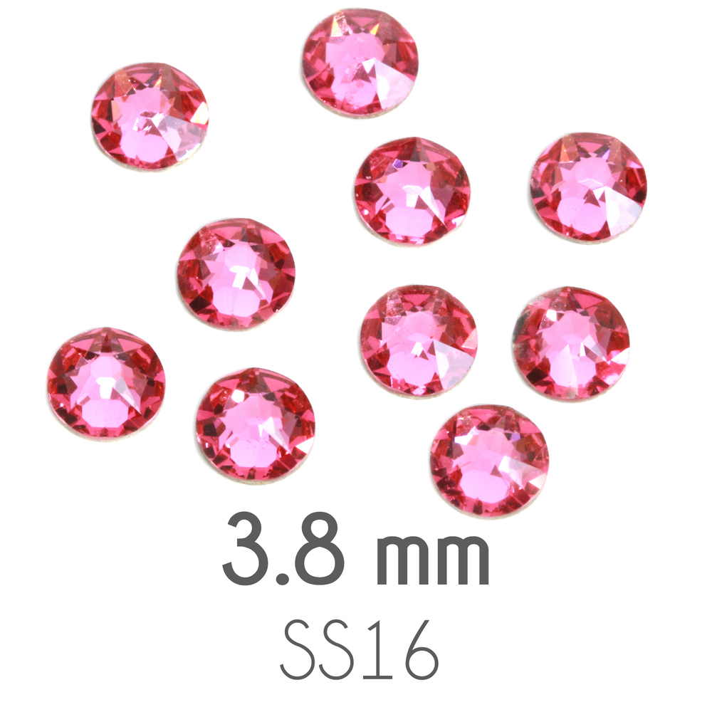 Beads & Swarovski Crystals 3.8mm Swarovski Flat Back Crystals, Rose, Pack of 20